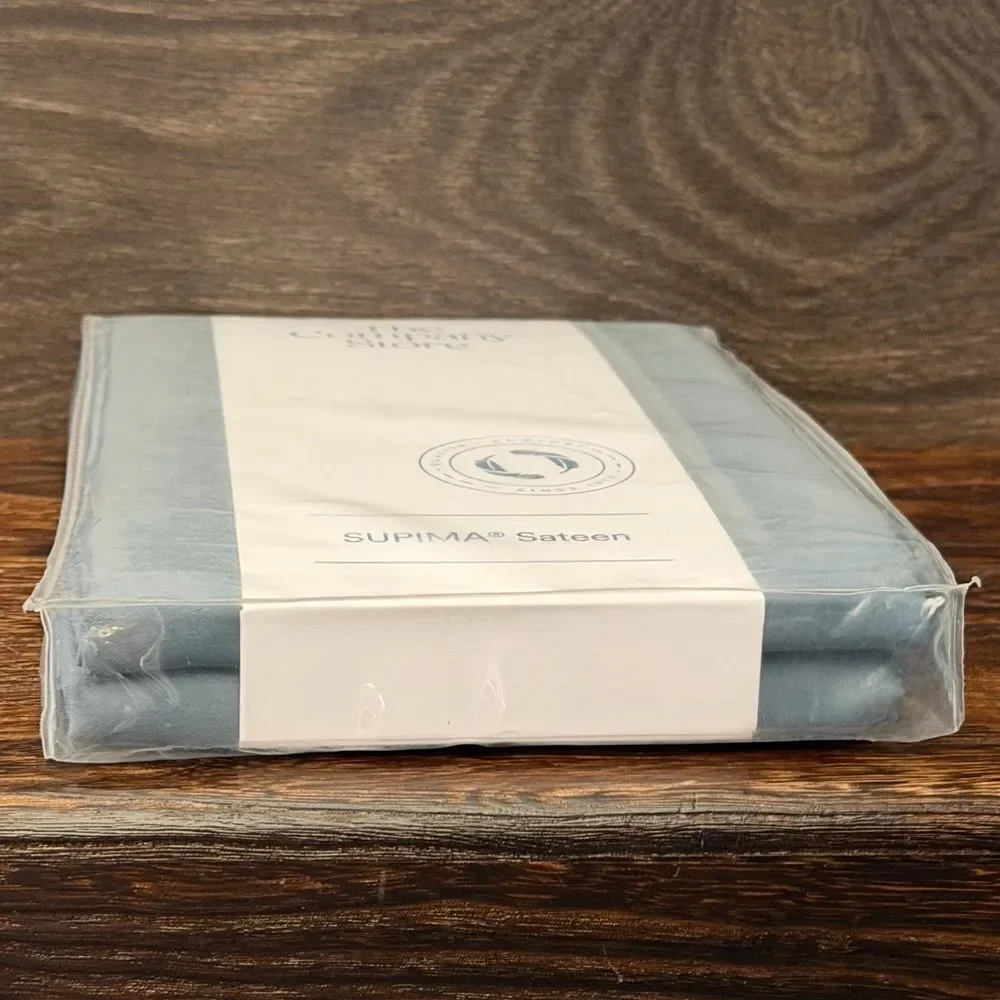 The Company Store Legends Premium Supima® Sateen Pillowcase Set King, Blue. NWT
